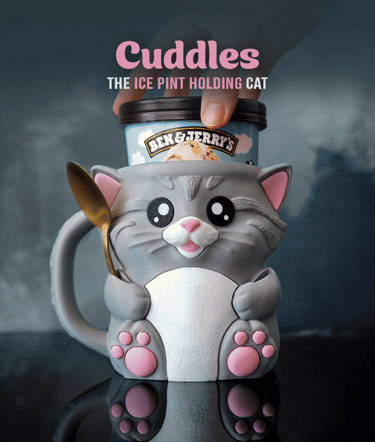 Cuddles the Cat Ice Pint Holder