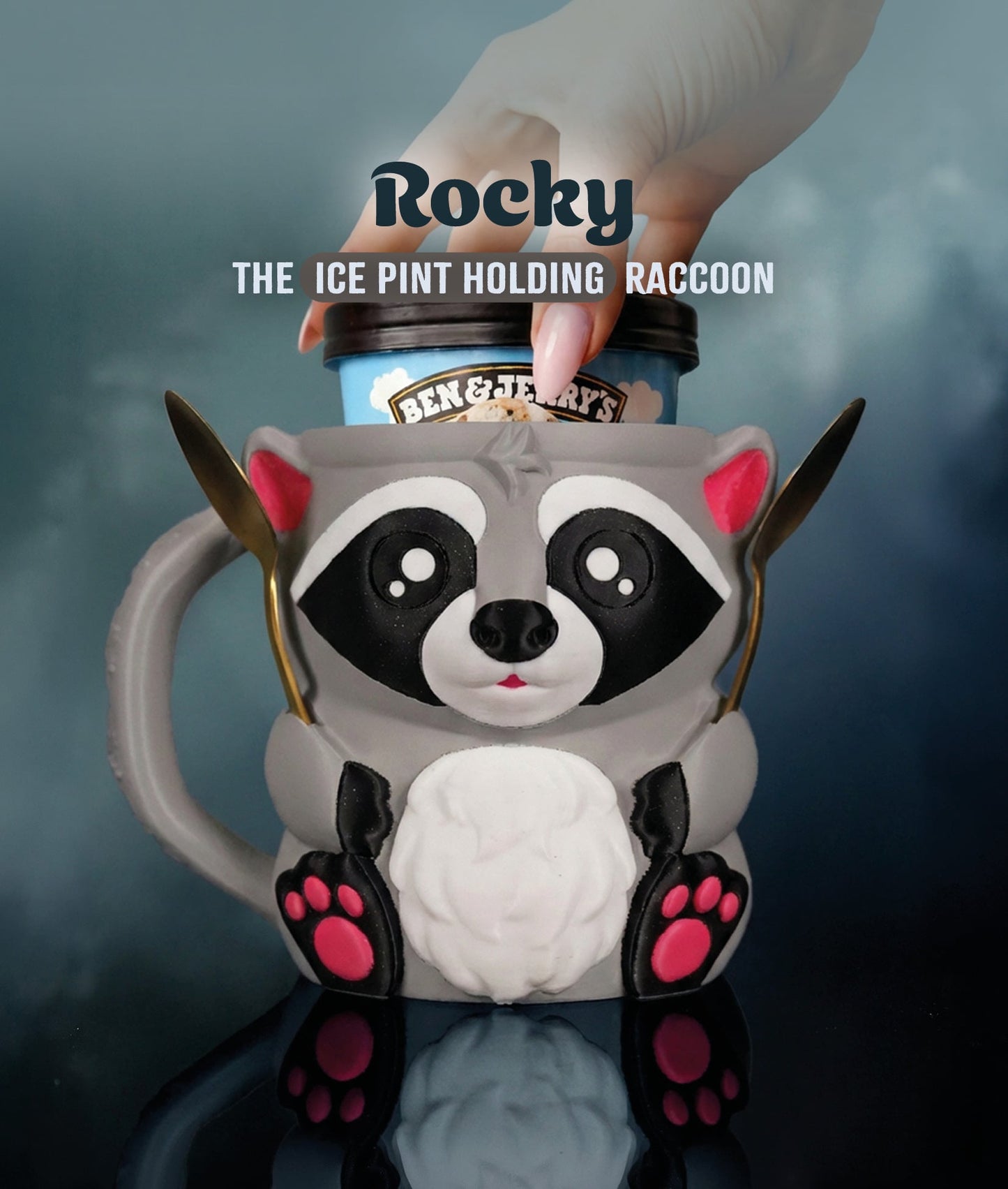 Rocky the Raccoon Ice Pint Holder